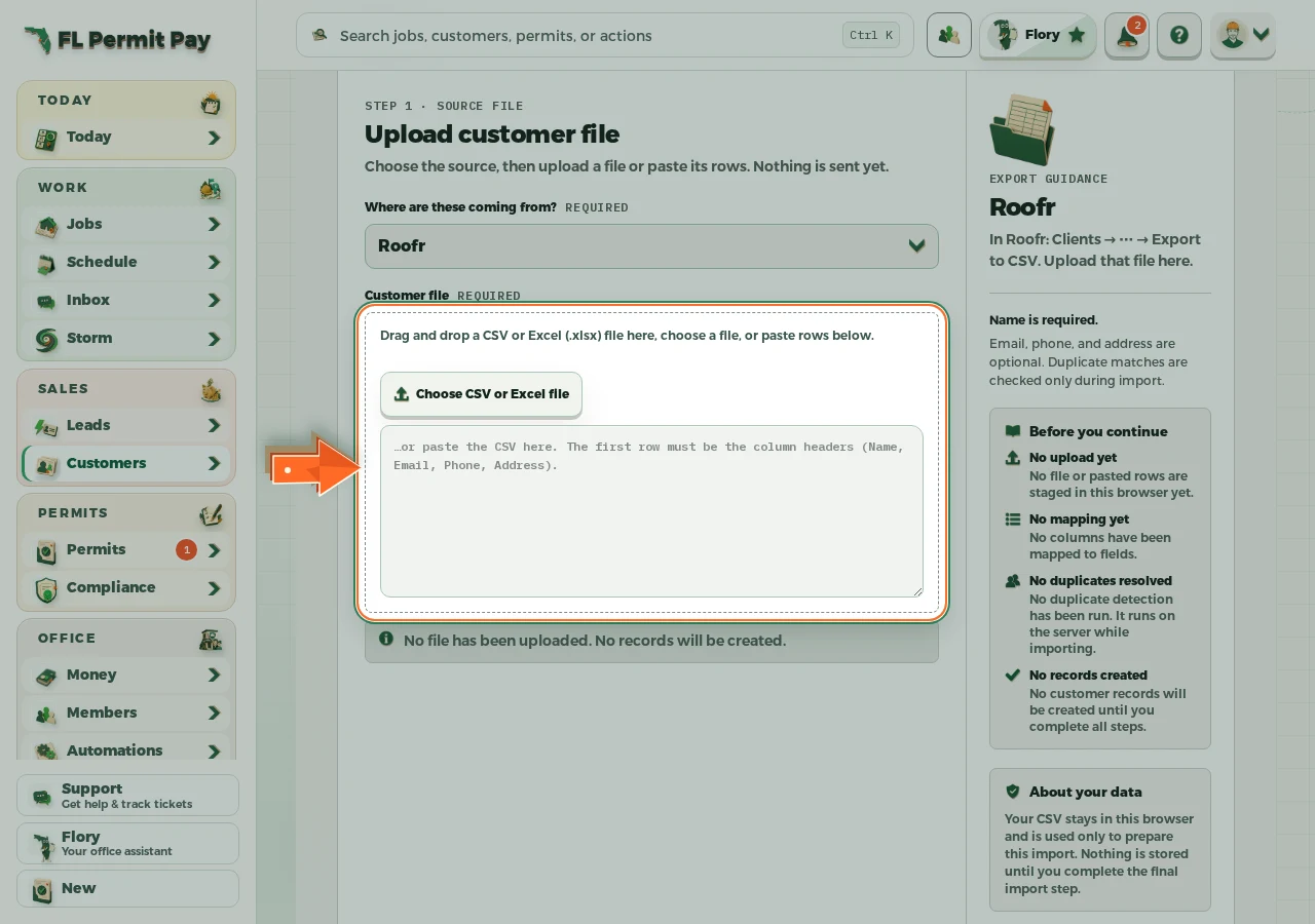 Where to find it: Choose the file — the arrow points at the control
