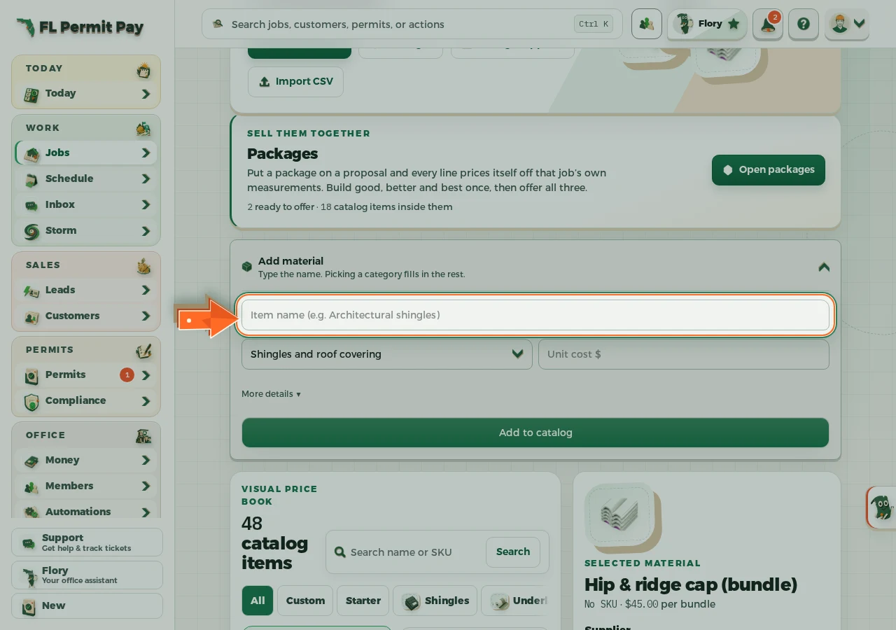 Where to find it: Name the item — the arrow points at the control
